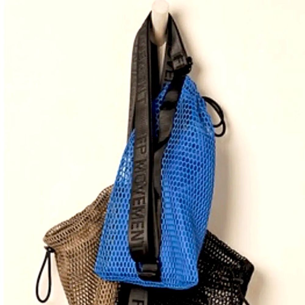 NWOT Free People Mesh Sling Royal Blue Double Bag Thick Band Crossbody Pouch - Picture 2 of 10